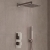 Delphi Edge Brushed Pewter Dual Concealed Shower Set with Fixed Head and Handset | Thumbnail Image