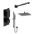 Delphi Edge Matt Black Dual Concealed Shower Set with Fixed Head and Slide Rail Kit | Thumbnail Image