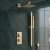 Delphi Edge Brushed Brass Dual Concealed Shower Set with Fixed Head and Slide Rail Kit | Thumbnail Image