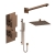 Delphi Edge Brushed Bronze Dual Concealed Shower Set with Fixed Head and Slide Rail Kit | Thumbnail Image