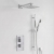 Delphi Edge Chrome Dual Concealed Shower Set with Fixed Head and Slide Rail Kit | Thumbnail Image