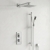 Delphi Edge Chrome Dual Concealed Shower Set with Fixed Head and Slide Rail Kit | Thumbnail Image