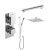 Delphi Edge Chrome Dual Concealed Shower Set with Fixed Head and Slide Rail Kit | Thumbnail Image