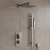 Delphi Edge Brushed Pewter Dual Concealed Shower Set with Fixed Head and Slide Rail Kit | Thumbnail Image