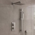Delphi Edge Brushed Pewter Dual Concealed Shower Set with Fixed Head and Slide Rail Kit | Thumbnail Image