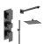 Delphi Edge Black Triple Concealed Shower Set with Fixed Head and Handset | Thumbnail Image
