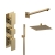 Delphi Edge Brushed Brass Triple Concealed Shower Set with Fixed Head and Handset | Thumbnail Image