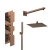 Delphi Edge Brushed Bronze Triple Concealed Shower Set with Fixed Head and Handset | Thumbnail Image