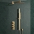 Delphi Edge Brushed Brass Triple Concealed Shower Set with Fixed Head and Slide Rail Kit | Thumbnail Image