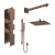 Delphi Edge Brushed Bronze Triple Concealed Shower Set with Fixed Head and Slide Rail Kit | Thumbnail Image