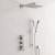 Delphi Edge Chrome Triple Concealed Shower Set with Fixed Head and Slide Rail Kit | Thumbnail Image
