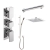 Delphi Edge Chrome Triple Concealed Shower Set with Fixed Head and Slide Rail Kit | Thumbnail Image