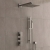 Delphi Edge Brushed Pewter Triple Concealed Shower Set with Fixed Head and Slide Rail Kit | Thumbnail Image