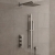 Delphi Edge Brushed Pewter Triple Concealed Shower Set with Fixed Head and Slide Rail Kit | Thumbnail Image