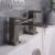 Delphi Edge Brushed Pewter Deck Mounted Bath Filler Tap | Thumbnail Image