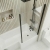 Delphi Elements Matt Black Hinged L-Shaped Shower Bath Screen 1430mm x 795mm | Thumbnail Image