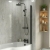 Delphi Elements Matt Black Hinged P-Shaped Shower Bath Screen 1430mm x 715mm | Thumbnail Image