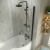 Delphi Elements Matt Black Hinged P-Shaped Shower Bath Screen 1430mm x 715mm | Thumbnail Image