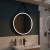 Delphi Halo Black LED Touch Sensor Round Bathroom Mirror 600mm x 600mm | Thumbnail Image
