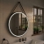 Delphi Halo Black LED Touch Sensor Round Bathroom Mirror 800mm x 800mm | Thumbnail Image