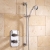 Delphi Traditional Chrome/White Slider Rail Shower Kit (inc Outlet Elbow) | Thumbnail Image