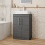Delphi Horizon Anthracite Woodgrain 600mm 2-Door Floor Standing Countertop Vanity Unit | Thumbnail Image
