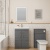 Delphi Horizon Anthracite Woodgrain 600mm 2-Door Floor Standing Vanity Unit (inc Basin) | Thumbnail Image