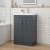 Delphi Horizon Gloss Grey 600mm 2-Door Floor Standing Vanity Unit (inc Basin) | Thumbnail Image