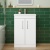 Delphi Horizon Gloss White 600mm 2-Door Floor Standing Vanity Unit (inc Basin) | Thumbnail Image