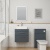 Delphi Horizon Gloss Grey 600mm 2-Drawer Wall Hung Countertop Vanity Unit | Thumbnail Image
