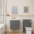 Delphi Horizon Anthracite Woodgrain 600mm 2-Drawer Wall Hung Vanity Unit (inc Basin) | Thumbnail Image