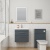 Delphi Horizon Gloss Grey 600mm 2-Drawer Wall Hung Vanity Unit (inc Basin) | Thumbnail Image