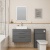 Delphi Horizon Anthracite Woodgrain 800mm 2-Drawer Wall Hung Countertop Vanity Unit | Thumbnail Image