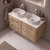 Delphi Lodge Bleached Oak 1200mm 4-Drawer Wall Hung White Marble Countertop Vanity Unit | Thumbnail Image