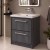Delphi Lodge Graphite Grey 600mm 2-Drawer Floor Standing Vanity Unit (inc 0TH Modern Basin) | Thumbnail Image
