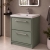 Delphi Lodge Fern Green 600mm 2-Drawer Floor Standing Vanity Unit (inc 1TH Modern Basin) | Thumbnail Image