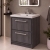 Delphi Lodge Graphite Grey 600mm 2-Drawer Floor Standing Vanity Unit (inc 3TH Modern Basin) | Thumbnail Image