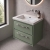 Delphi Lodge Fern Green 600mm 2-Drawer Wall Hung Vanity Unit (inc 0TH Modern Basin) | Thumbnail Image