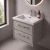 Delphi Lodge 600mm 2-Drawer Wall Hung Vanity Unit (inc Premium Fireclay Basin) | Thumbnail Image