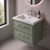 Delphi Lodge Fern Green 600mm 2-Drawer Wall Hung Vanity Unit (inc 3TH Modern Basin) | Thumbnail Image