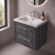 Delphi Lodge Graphite Grey 600mm 2-Drawer Wall Hung Vanity Unit (inc 3TH Modern Basin) | Thumbnail Image