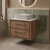 Delphi Lodge 600mm 2-Drawer Wall Hung White Marble Countertop Vanity Unit | Thumbnail Image