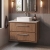 Delphi Lodge 800mm 2-Drawer Wall Hung White Marble Countertop Vanity Unit | Thumbnail Image