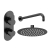 Delphi Loop Black Dual Concealed Shower Set with Fixed Head | Thumbnail Image