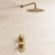Delphi Loop Brushed Brass Dual Concealed Shower Set with Fixed Head | Thumbnail Image