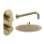 Delphi Loop Brushed Brass Dual Concealed Shower Set with Fixed Head | Thumbnail Image