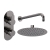 Delphi Loop Brushed Pewter Dual Concealed Shower Set with Fixed Head | Thumbnail Image