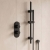 Delphi Round Pencil Matt Black Slider Rail Shower Kit (inc Outlet Elbow) | Thumbnail Image