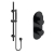 Delphi Loop Matt Black Dual Concealed Shower Set with Slide Rail Kit | Thumbnail Image