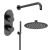 Delphi Loop Black Dual Concealed Shower Set with Fixed Head and Handset | Thumbnail Image